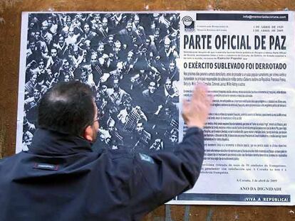 Parte bélico reivindicando la eliminación de 55 símbolos franquistas