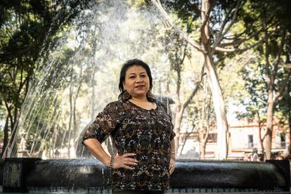 Dalia García en el centro de Coyoacán, en Ciudad de México. 
