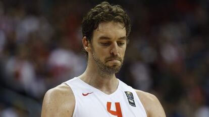 Gasol durante el partido frente a Serbia