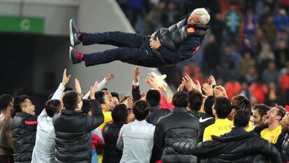 Lippi, el pasado domingo tras conseguir el t&iacute;tulo chino.