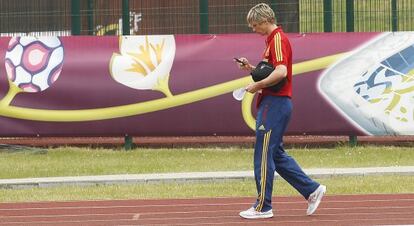 Fernando Torres, en el hotel de concentraci&oacute;n de la selecci&oacute;n. 