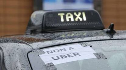 Protesta contra Uber en Bruselas.