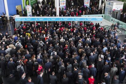 Entrada al Mobile World Congress de 2016 celebrado en Barcelona.