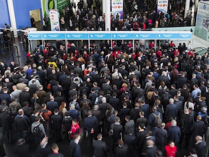 Entrada al Mobile World Congress de 2016 celebrado en Barcelona.