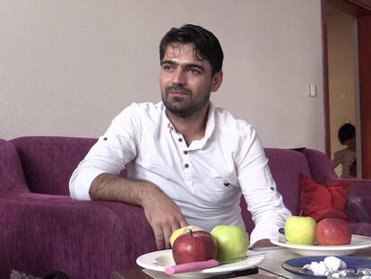 Syrian carpenter Rafat Rayub at his house in Turkey.