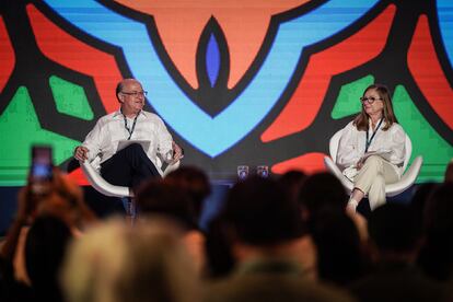 Ilan Goldfajn , presidente del Banco Interamericano de Desarrollo (BID) y Anabel González, Vicepresidenta de Países BID.