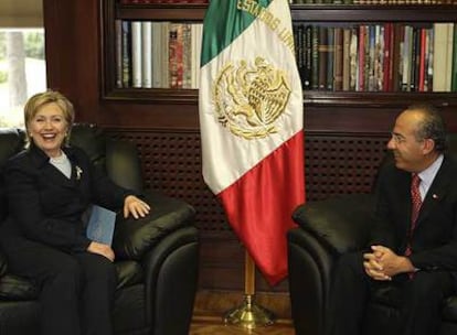 Clinton y Calderón, en la residencia oficial del presidente mexicano.