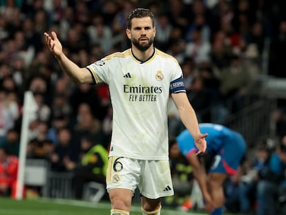 Nacho, contra el Leipzig en el Bernabéu.