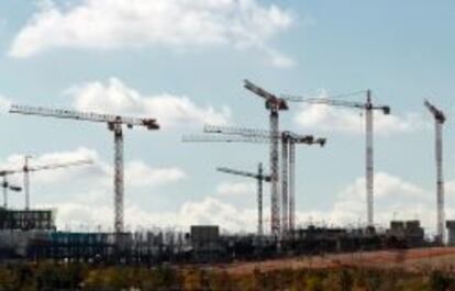 Zona en construcción en Madrid