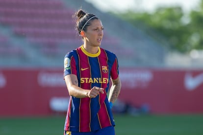 Jennifer Hermoso, durante un partido de esta temporada.