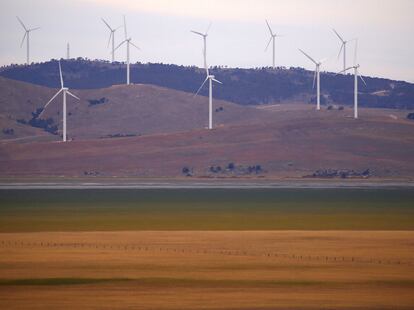 Parque eólico de Infigen, situado cerca de Canberra, la capital de Australia, en una imagen de archivo.