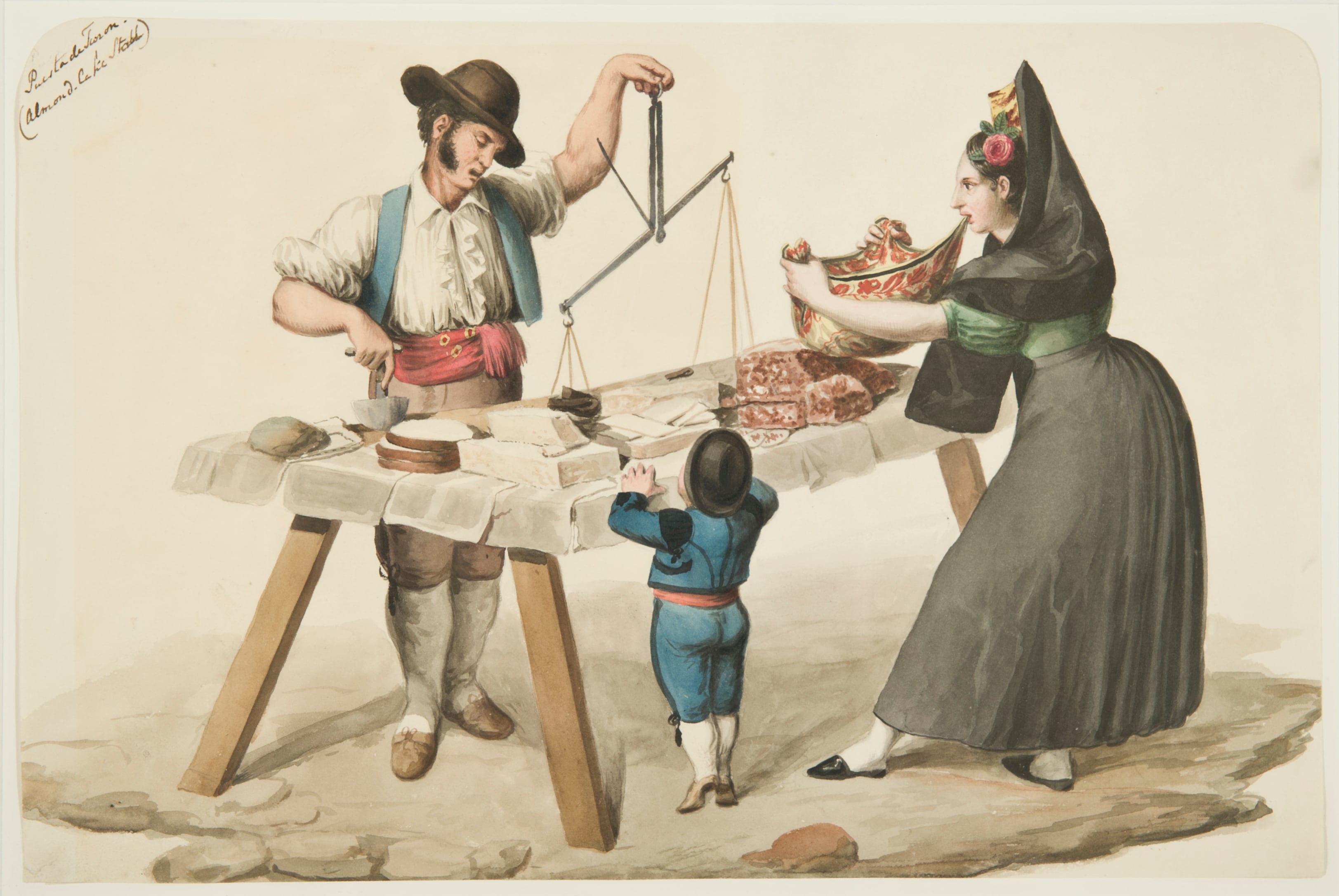 'Puesto de turrón' (1830), aporximadamente), de Antonio María Esquivel.