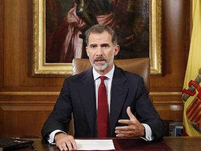 Felipe VI, durante su discurso. 