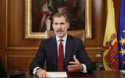 Felipe VI, durante su discurso. 