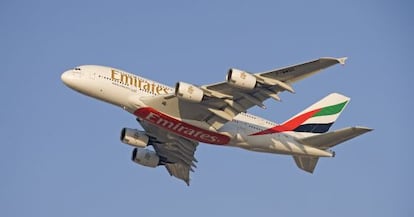 Un Airbus A380 de Emirates.