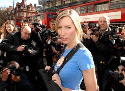 Heather Mills participa en una campaña contra el maltrato animal hoy en Londres