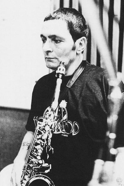 Art Pepper, fotografiado en 1978 por su esposa Laurie durante la grabación de <i>Among Friends</i>.