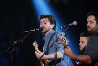 Juanes, durante su actuación en la pasada entrega de los Premios Grammy.