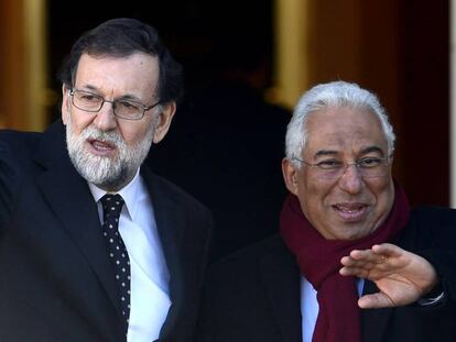El presidente espa&ntilde;ol, Mariano Rajoy, y el primer ministro portugu&eacute;s, Ant&oacute;nio Costa.