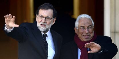 El presidente espa&ntilde;ol, Mariano Rajoy, y el primer ministro portugu&eacute;s, Ant&oacute;nio Costa.