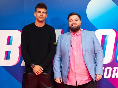 Gerard Piqué e Ibai Llanos presentan la primera Copa Mundial de Globos en Tarragona, el 14 de octubre de 2021.