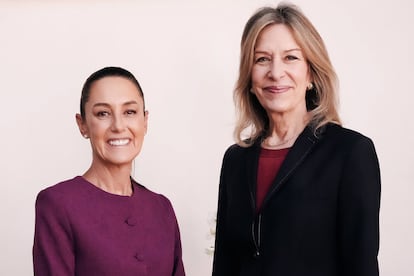 Claudia Sheinbaum y Elizabeth Sherwood-Randall, asesora del presidente de EE UU, en Ciudad de México, este 11 de junio.