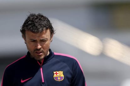 Luis Enrique, a la ciutat esportiva del Barça.