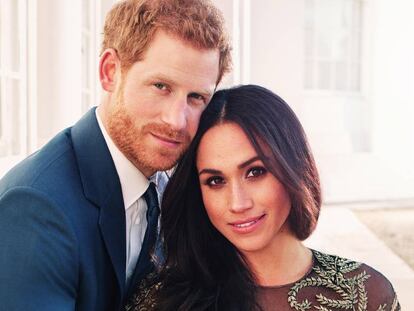 Retrato oficial de Harry da Inglaterra e Meghan Markle.