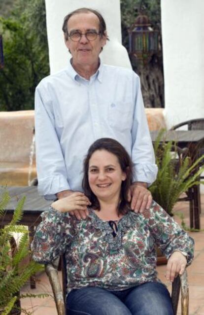 Galera and her husband at their home in Níjar (Almería).