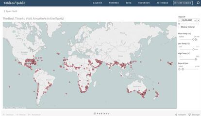 Mapa interactivo con el clima del mundo