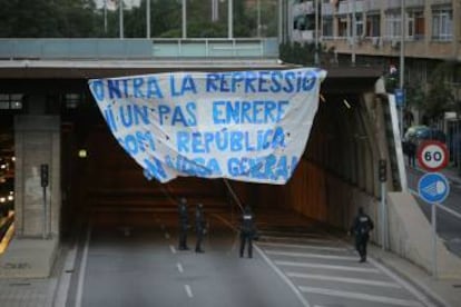 Corte en la ronda de Dalt de Barcelona.