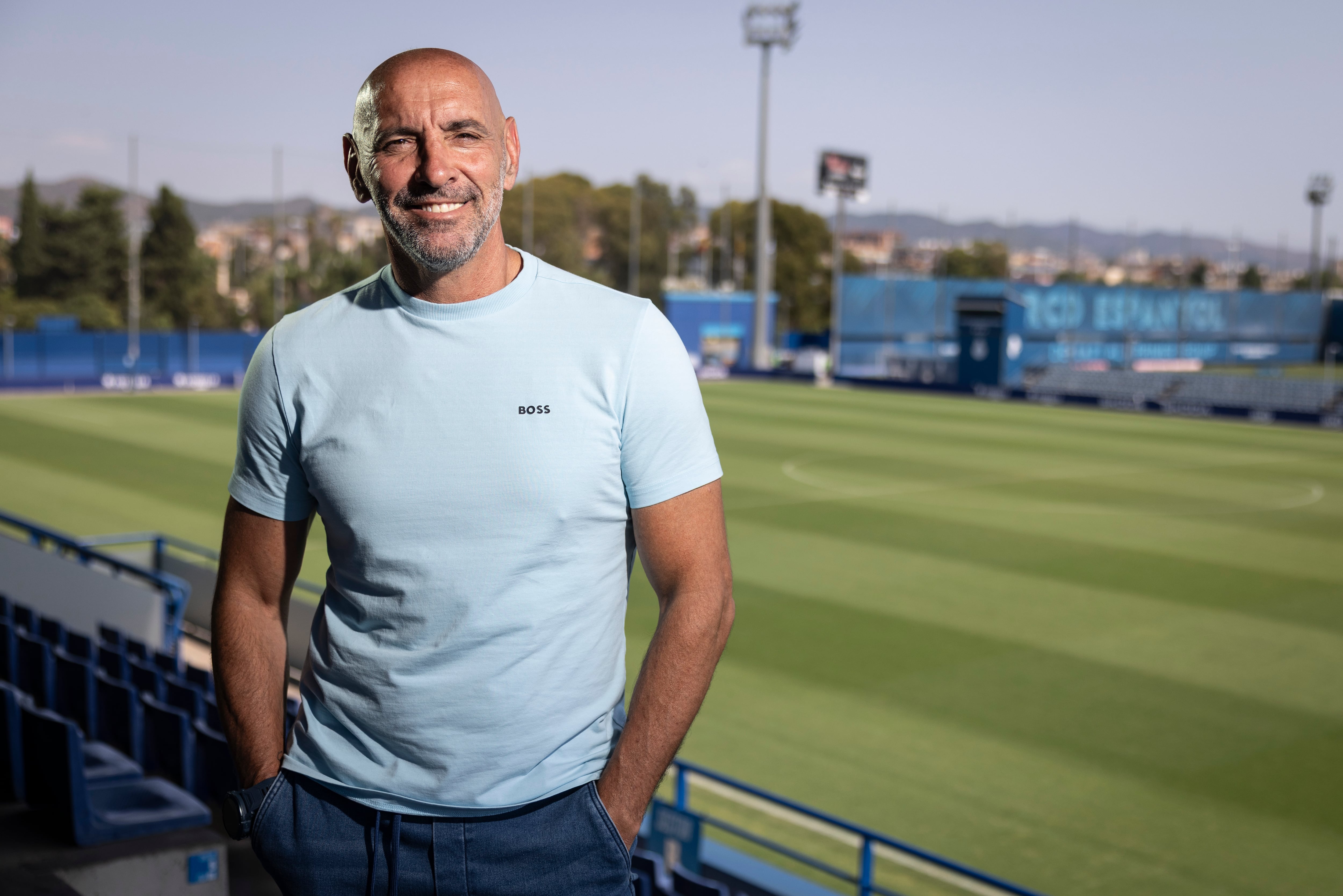 Monchi, en la ciudad deportiva del Espanyol.