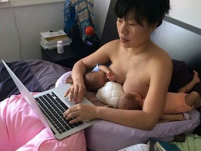 La madre multitarea que se enfrentó a Marina Abramovic con esta foto