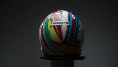 Reverso del casco que lucirá Felipe Massa en el Gran Premio de Bélgica que ha diseñado Kenor.