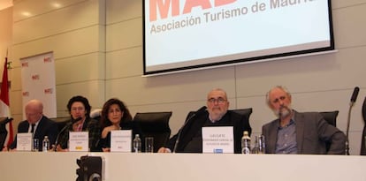 Hugo Rovira, Anunciada Fern&aacute;ndez de C&oacute;rdova, Pilar Borrego, Javier G&oacute;mez Navarro y Luis Cueto, en la presentaci&oacute;n de la ATM.