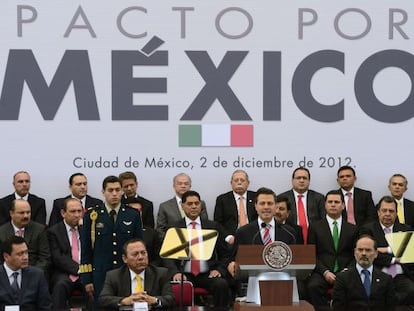 El presidente Pe&ntilde;a Nieto presenta el Pacto por M&eacute;xico junto a la oposici&oacute;n.