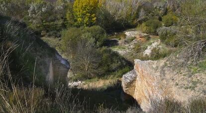 Arco del aljibe de Calatalifa, que sufri&oacute; un desprendimiento el pasado mayo. 