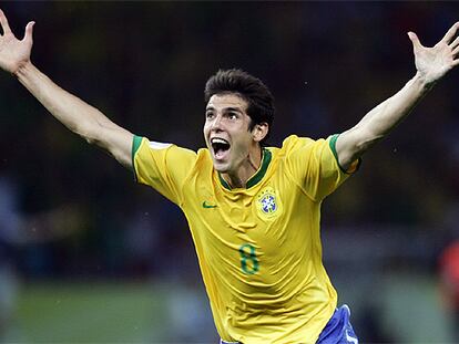 Kaká celebra su gol ante Croacia.