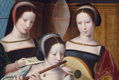 Un ejemplo de la maestría de la figura femenina, 'Tres damas musicales', primera mitad del siglo XVI. Colección de Schloss Rohrau, Rohrau.
