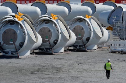 Puerto de exportación de Siemens Wind Power en Esbjerg (Dinamarca).