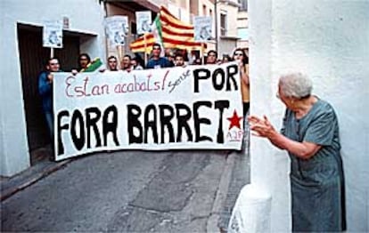 Un momento de la manifestación de ayer en Pego.