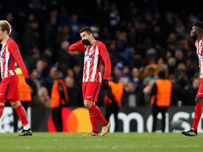 Griezmann, Correa y Thomas, tras el partido.