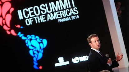 El fundador de Facebook, Mark Zuckerberg, en la Cumbre de las Américas.