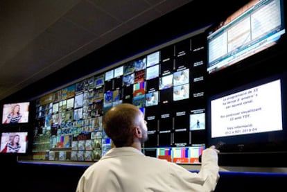 El centro de control de la torre de televisión en Collserola (Barcelona).