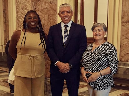 Doris Piriz junto a Felipe Carballo, senador electo por Frente Amplio y de quien Piriz es la primera suplente.