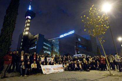 Protestas de los trabajadores de Telemadrid.