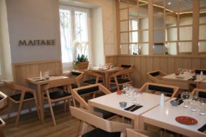 Comedor del restaurante Maitake, en Madrid.