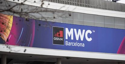 Exterior del pabellón del evento Mobile World Congress, en la Fira de Barcelona.
 