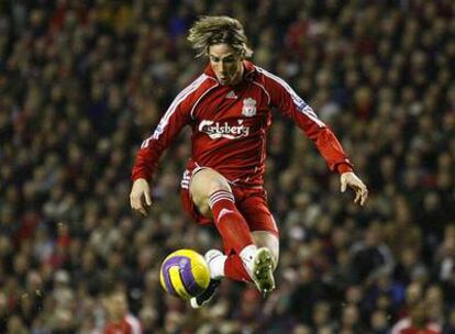 Fernando Torres, en un partido con el Liverpool.