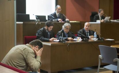 Joaquin Benitez, imputado en el caso de los abusos en el colegio de los Maristas de Barcelona, en la Audiencia de Barcelona.